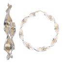 14ct Yellow and White Gold Greek Key Hoop Earrings