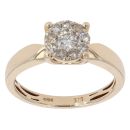 9ct Yellow Gold 0.40ct Brilliant Cut Diamond Cluster Ring