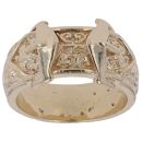9ct Yellow Gold Patterned Buckle Ring