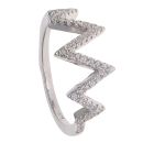 Silver Cubic Zirconia Zig Zag Ring By Icesia