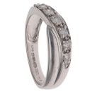 9ct White Gold 0.25ct Brilliant Cut Diamond Crossover Ring