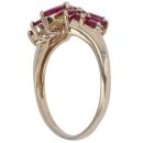 9ct Yellow Gold Ruby Cluster Ring