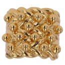 Sterling Silver Gold Plated Four Row Keeper Ring