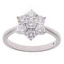 9ct White Gold 1.00ct Lab Grown Diamond Cluster Ring