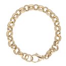 9ct Yellow Gold Patterned And Plain Belcher Bracelet 9.5"