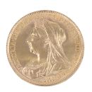 1899 Victoria Old Head UK Half Sovereign Coin