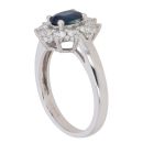 18ct White Gold 0.67ct Brilliant Cut Diamond and Sapphire Cluster Ring