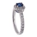 18ct White Gold Sapphire And Diamond Cluster Ring