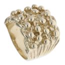 9ct Yellow Gold Four Row Keeper Ring