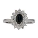 9ct White Gold 0.54cts Diamond And Sapphire Ring