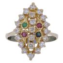 14ct Yellow Gold Multi Gemstone Fancy Ring