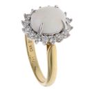 18ct Yellow Gold 0.26ct Brilliant Cut Diamond and Opal Cluster Ring