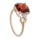 9ct Yellow Gold Cubic Zirconia and Garnet Solitaire Ring