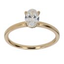 18ct Yellow Gold 0.50ct Oval Cut Lab Grown Diamond Solitaire Ring