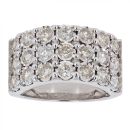9ct White Gold 1.75ct Diamond Three Row Ring