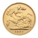 1901 Victoria Old Head UK Half Sovereign Coin