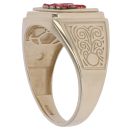9ct Yellow Gold Cubic Zirconia Welsh Flag Signet Ring
