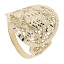 14ct Yellow Gold Diamond Cut Patterned Ring