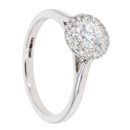 18ct White Gold 0.62cts Halo Diamond Cluster Ring