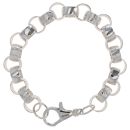 Sterling Silver Patterned And Plain Belcher Bracelet 9"