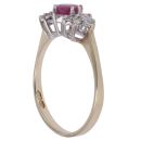 9ct Yellow Gold 0.15ct Brilliant Cut Diamond and Ruby Solitaire Ring