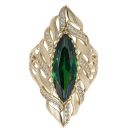 14ct Yellow Gold Green Gemstone Ring