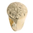 14ct Yellow Gold Circular Leaf Patterned Fancy Ring
