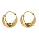 22ct Yellow Gold Faceted Basket Hoop Earrings