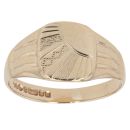 9ct Yellow Gold Patterned Sunburst Signet Ring