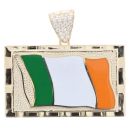 9ct Yellow Gold Cubic Zirconia Irish Flag Pendant