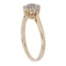 9ct Yellow Gold 0.25ct Single Cut Marquise Shaped Cluster Ring