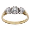 18ct Yellow Gold 0.60ct Brilliant Cut Diamond Trilogy Ring