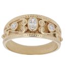 9ct Yellow Gold Cubic Zirconia Three Stone Ring
