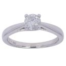 9ct White Gold 0.50ct Brilliant Cut Diamond Solitaire Ring