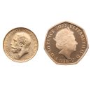 1922 & 2022 100th Anniversary Of Our BBC UK Sovereign Set of 2 Coins Boxed with Proof
