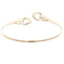 9ct Yellow Gold Hearts Torque Bangle