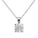 18ct White Gold Diamond Solitaire Pendant And Chain 18"