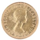 1966 Elizabeth II First Portrait UK Full Sovereign Coin