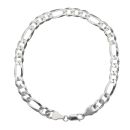 Silver Figaro Bracelet 8.5"