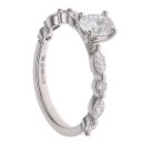 18ct White Gold 0.65ct Oval, Marquise and Brilliant Cut Lab Grown Diamond Solitaire Ring
