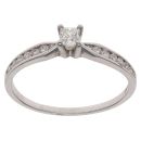 Platinum 0.50ct Princess and Brilliant Cut Diamond Solitaire Ring