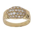 18ct Yellow Gold Cubic Zirconia Cluster Ring