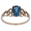 9ct Yellow Gold Blue Topaz Heart Ring