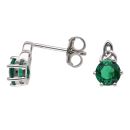 Silver Green Gemstone Celtic Stud Earrings By Icesia