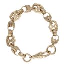 9ct Yellow Gold Patterned Tulip and Stars Bars Bracelet 9"