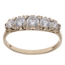 9ct Yellow Gold Gold Cubic Zirconia Five Stone Ring