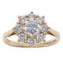 9ct Yellow Gold Cubic Zirconia Cluster Ring