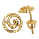22ct Yellow Gold Swirl Stud Earrings