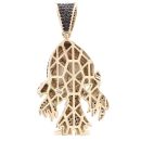 9ct Yellow Gold Black Gemstone Scream Figure Pendant