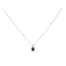9ct Yellow Gold Certificated Ruby And Diamond Cluster Pendant 18"